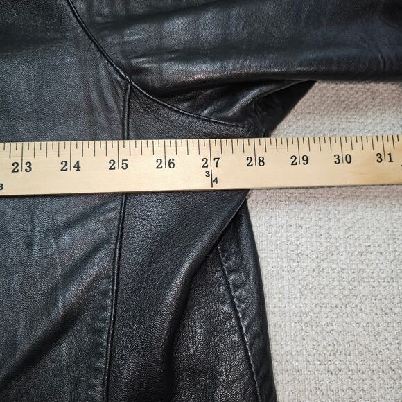 Dockers Soft Leather Men's Black Leather Jacket 2XLT PTP 28 L 31 - Picture 9 of 13